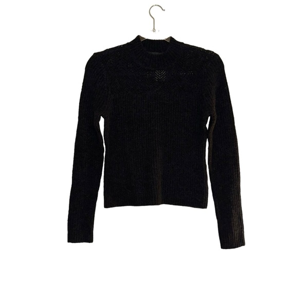 New Club Monaco Semi Sheer Pointelle-Stitched Shoulder Yoke Sweater - Picture 3 of 7